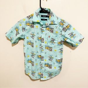 Izod Stretch Island Graphic Short‎ Sleeve Button Down Shirt